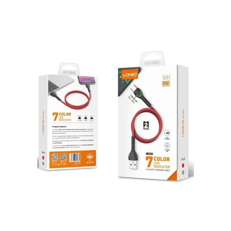 LDNIO USB kabl LS482, Fast Micro,, 2.4A, 2m