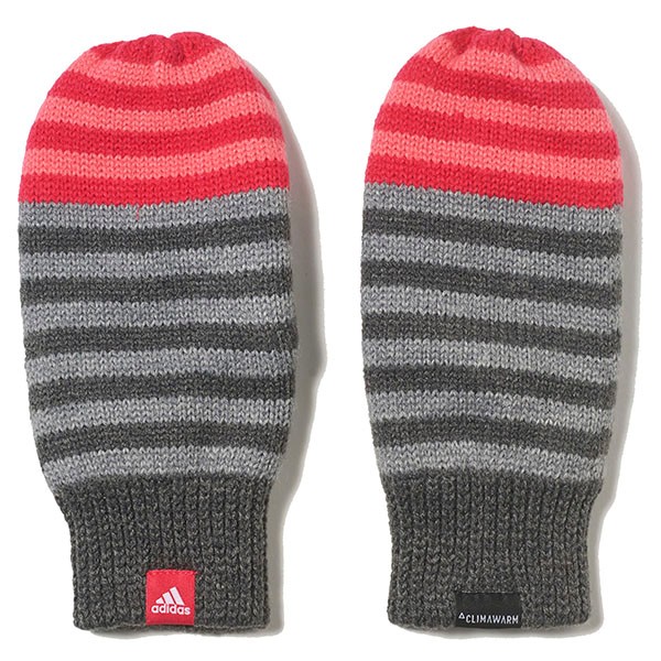 Adidas Rukavice za djevojčice LFS Stripy Mittens, sivo - roze