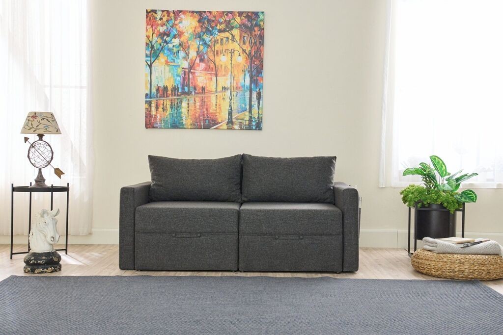 Atelier del Sofa Dvosjed na razvlačenje Saros, 155x72x110cm, Antracit