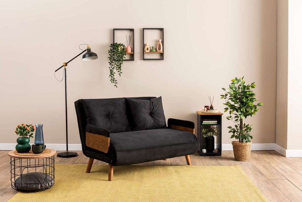 Atelier del Sofa Dvosjed na razvlačenje Cosmo, 190x120x82cm, Crna