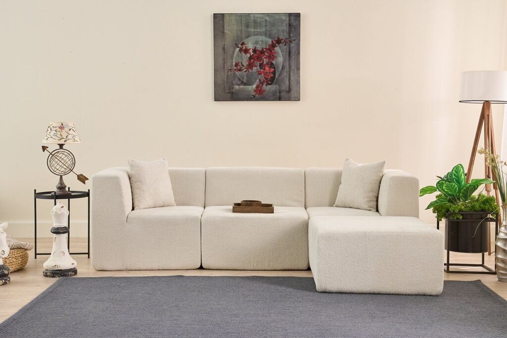 Atelier del Sofa Kutni set Raks, 245x70x85 cm, Krem