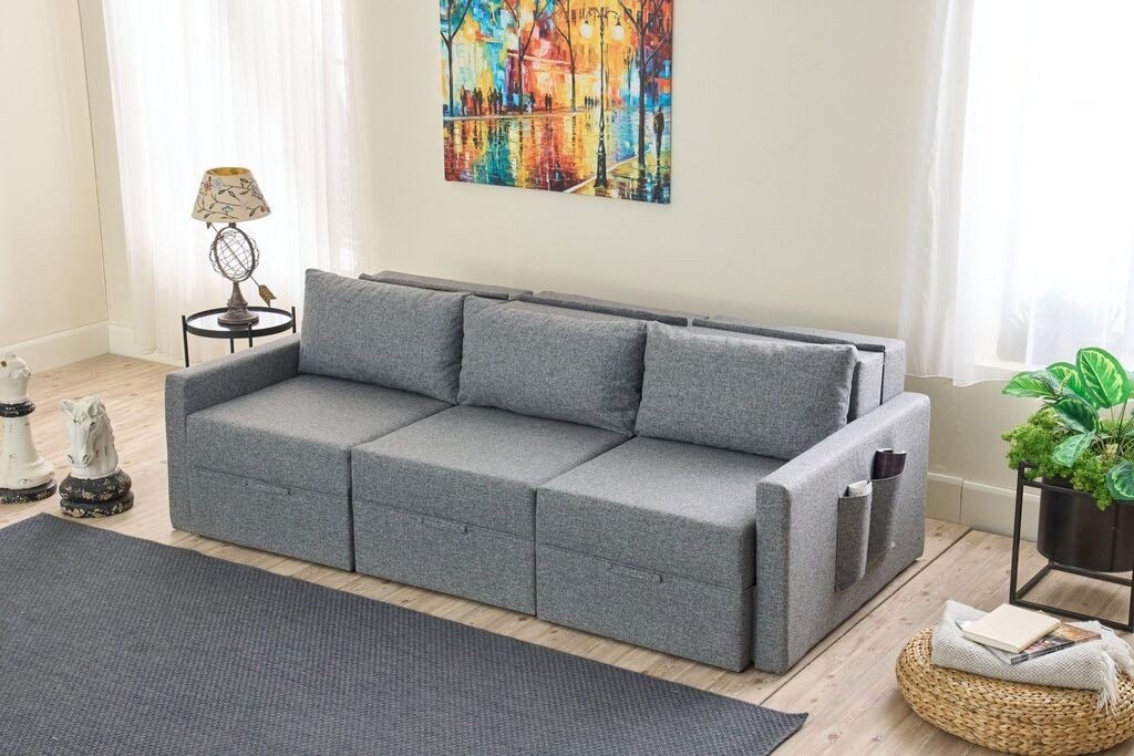 Atelier del Sofa Saros sklopivi trosjed, 230x72x110cm, siva