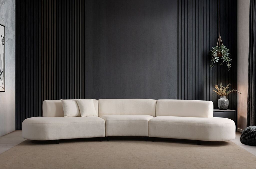 Atelier del Sofa Kutna sofa Pars Krem, 100x70x390 cm, Bež
