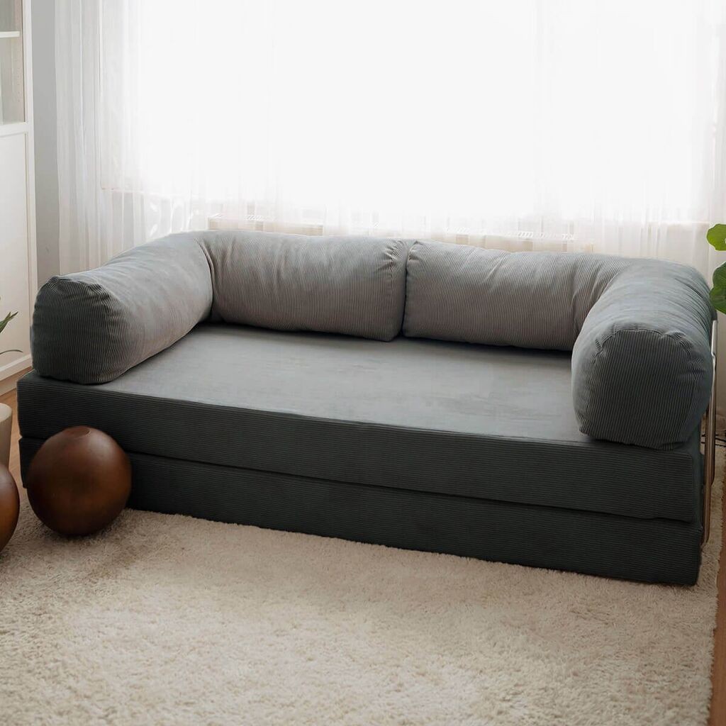 Atelier del Sofa Nook sklopiva sofa, 100x200x70cm, tamnosiva