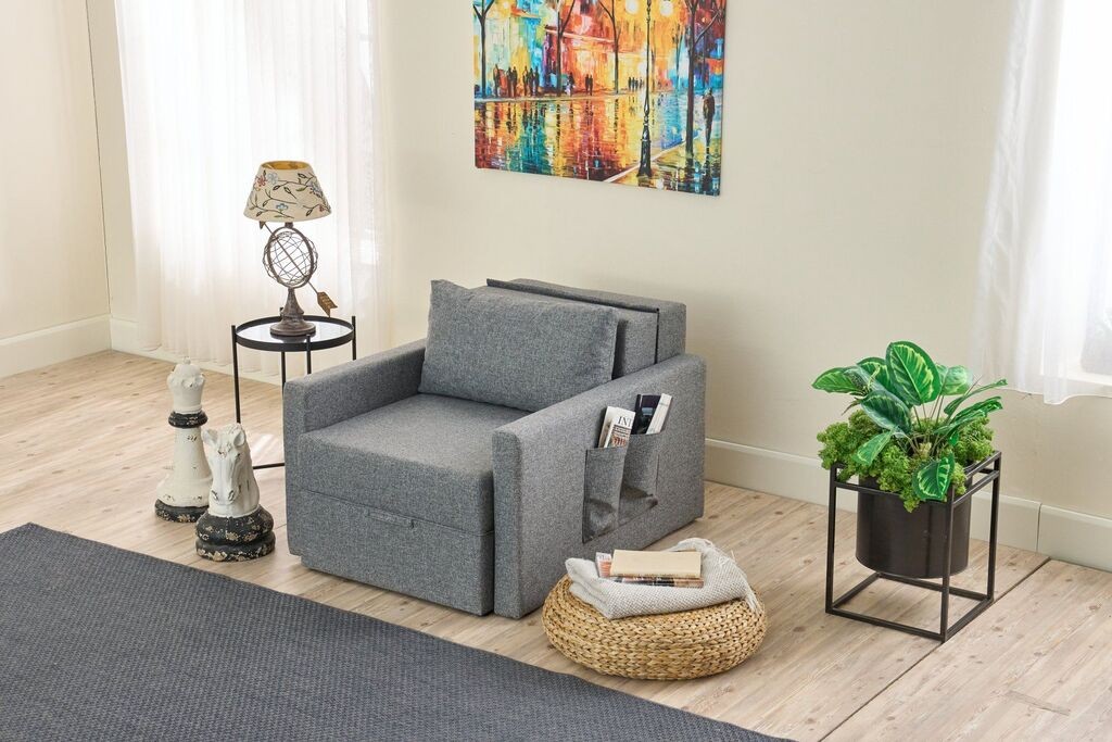 Atelier del Sofa Saros sklopiva fotelja, 86x72x110cm, siva