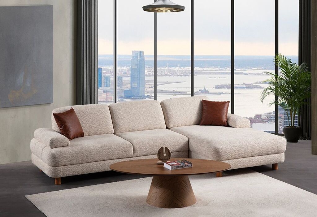 Atelier del Sofa Ugaona sofa na razvlačenje Nice, 165x75x315 cm, Krem