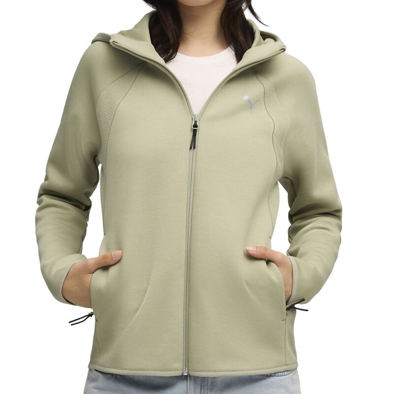 Puma dukserica za žene Evostripe maslinasta