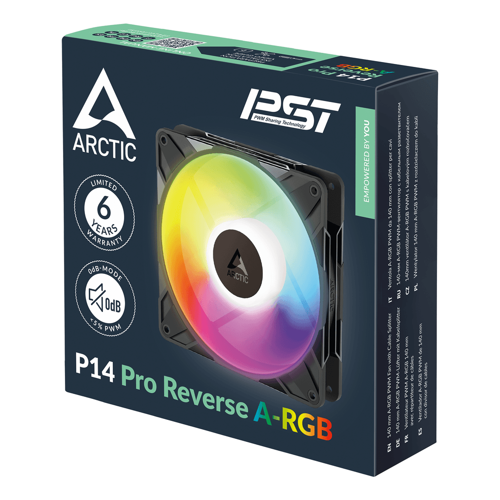 Arctic Ventilator P14 Pro Reverse, 140mm, PWM, A-RGB, sa splitter kablom