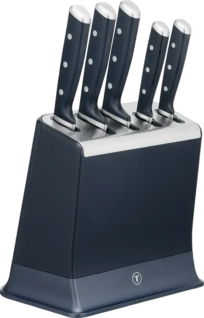 Tefal Set noževa s drvenim stalkom K297S644 EVERSHARP PRO, 5 komada, Teget