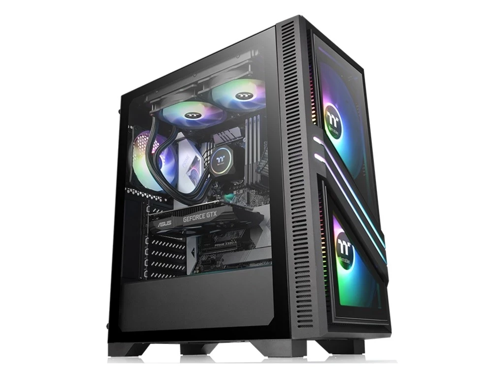 Thermaltake Kučište Mid tower Versa T35 TG, Tempered glass, 1x120mm fan, Crno