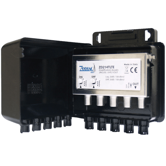 ZODIAC Pojačalo antensko ZD 214 TLTE, 2 ulaza 1 izlaz, 108dBmV