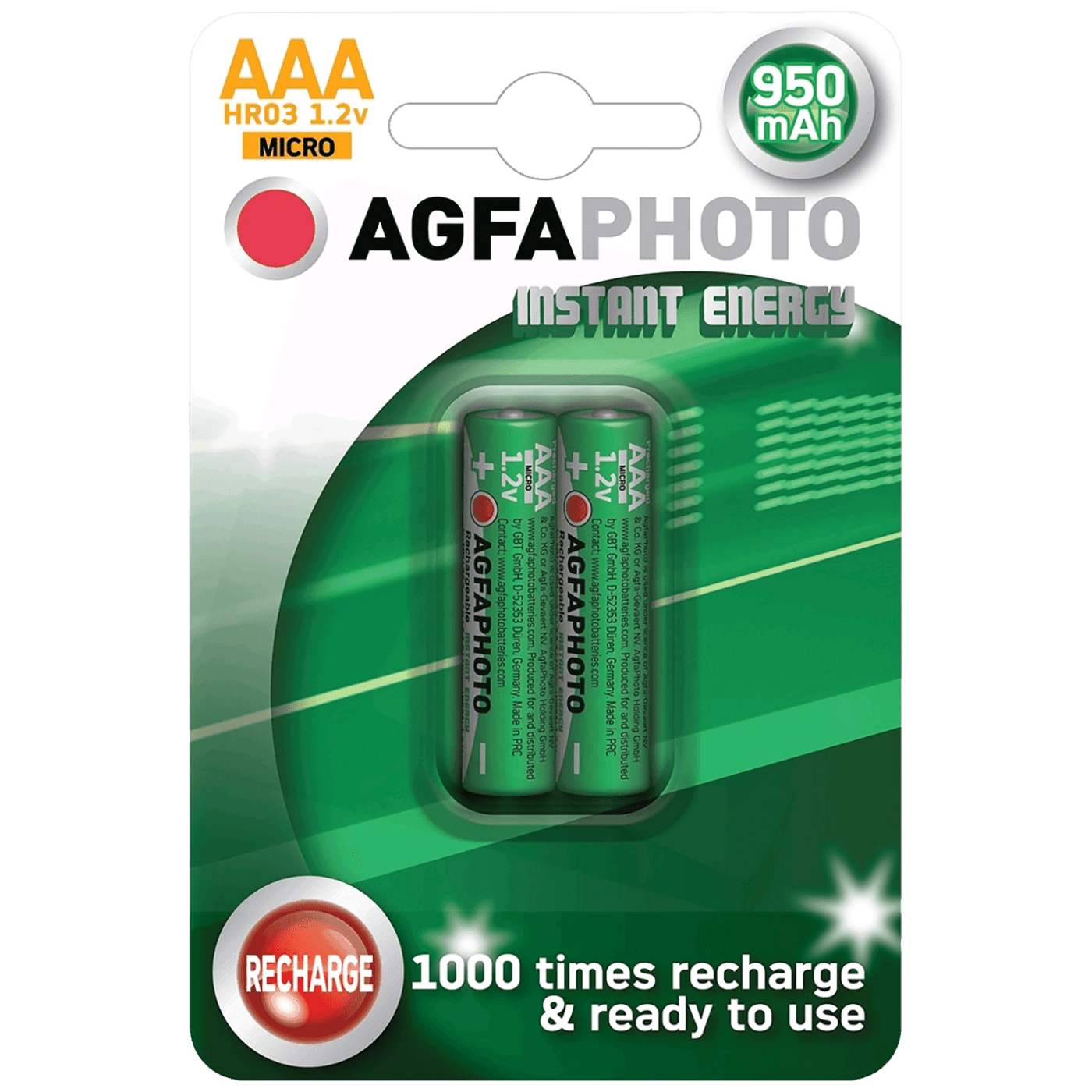 AGFA Punjiva baterija R2U Micro, AAA, 1.2 V, 950mAh, Blister 2 komada