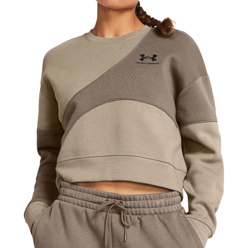 Under Armour Ženska dukserica Essential fleece crop crew, Braon
