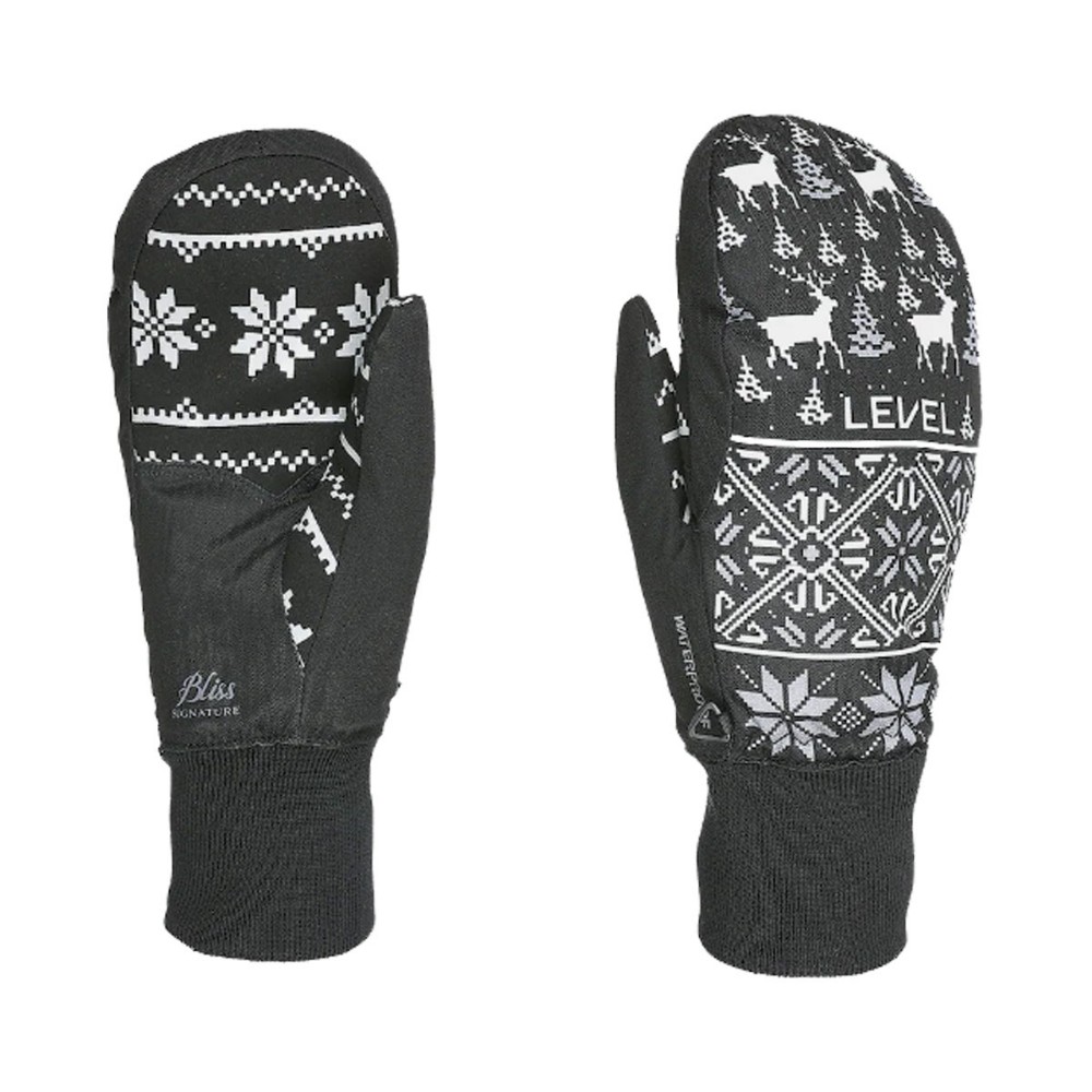 Level Ženske skijaške rukavice Coral Mitten, Crno-Bijele