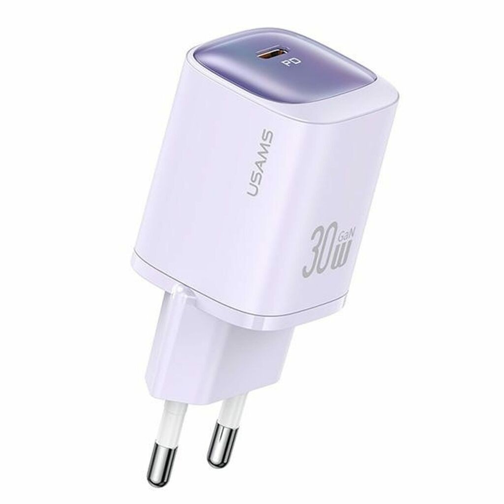 Usams Brzi punjač CC251, 30W, 1C, GaN, Ljubičasti