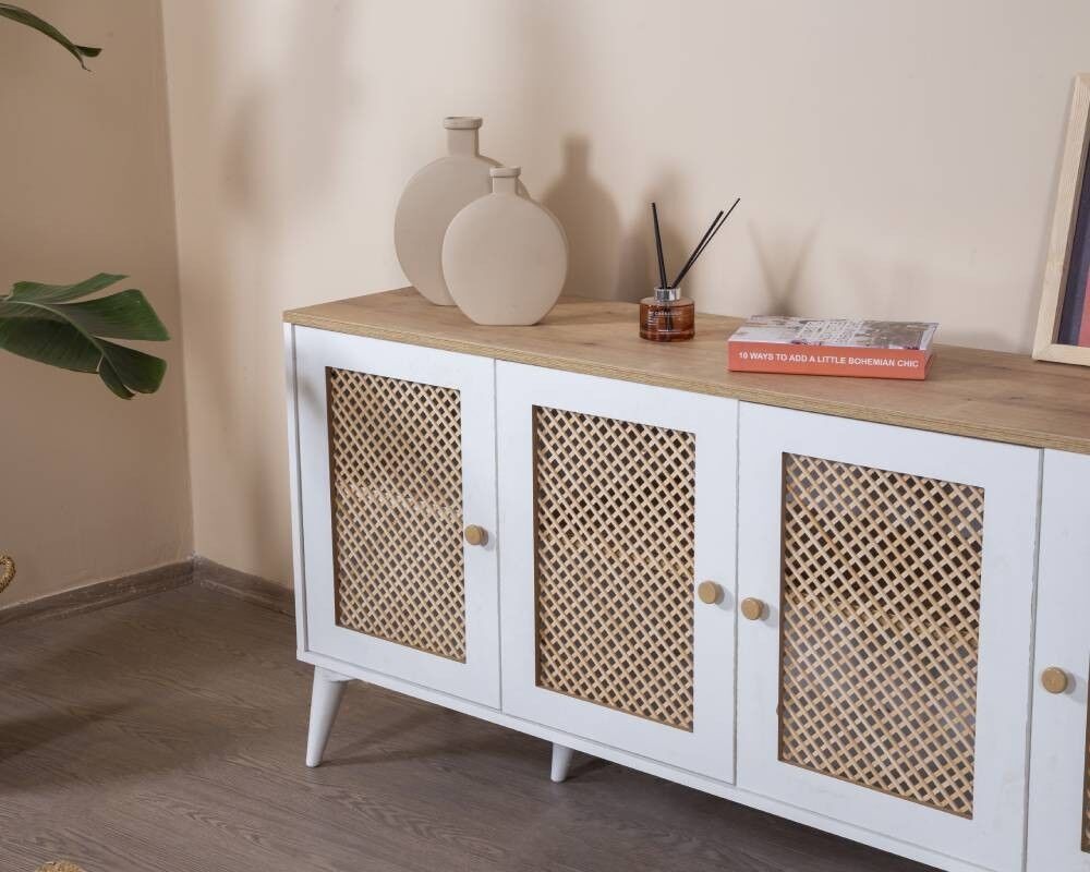 Hanah Kućna konzolna guska, 80x180x41 cm, Bijeli hrast