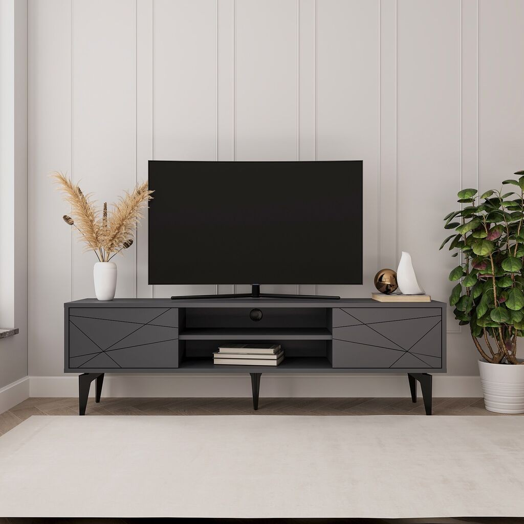 Hanah Home TV komoda Brandon, 160x48,2x39,6 cm, antracit boja