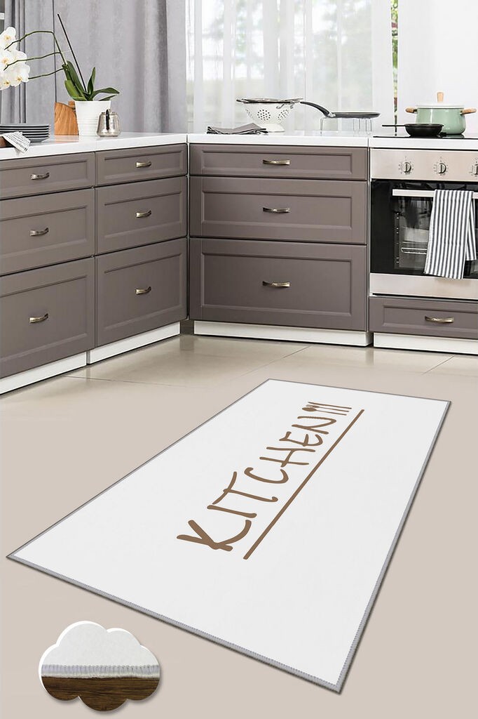 Conceptum Hypnose Tepih Wookece237, 100x300 cm, Smeđe-bijeli