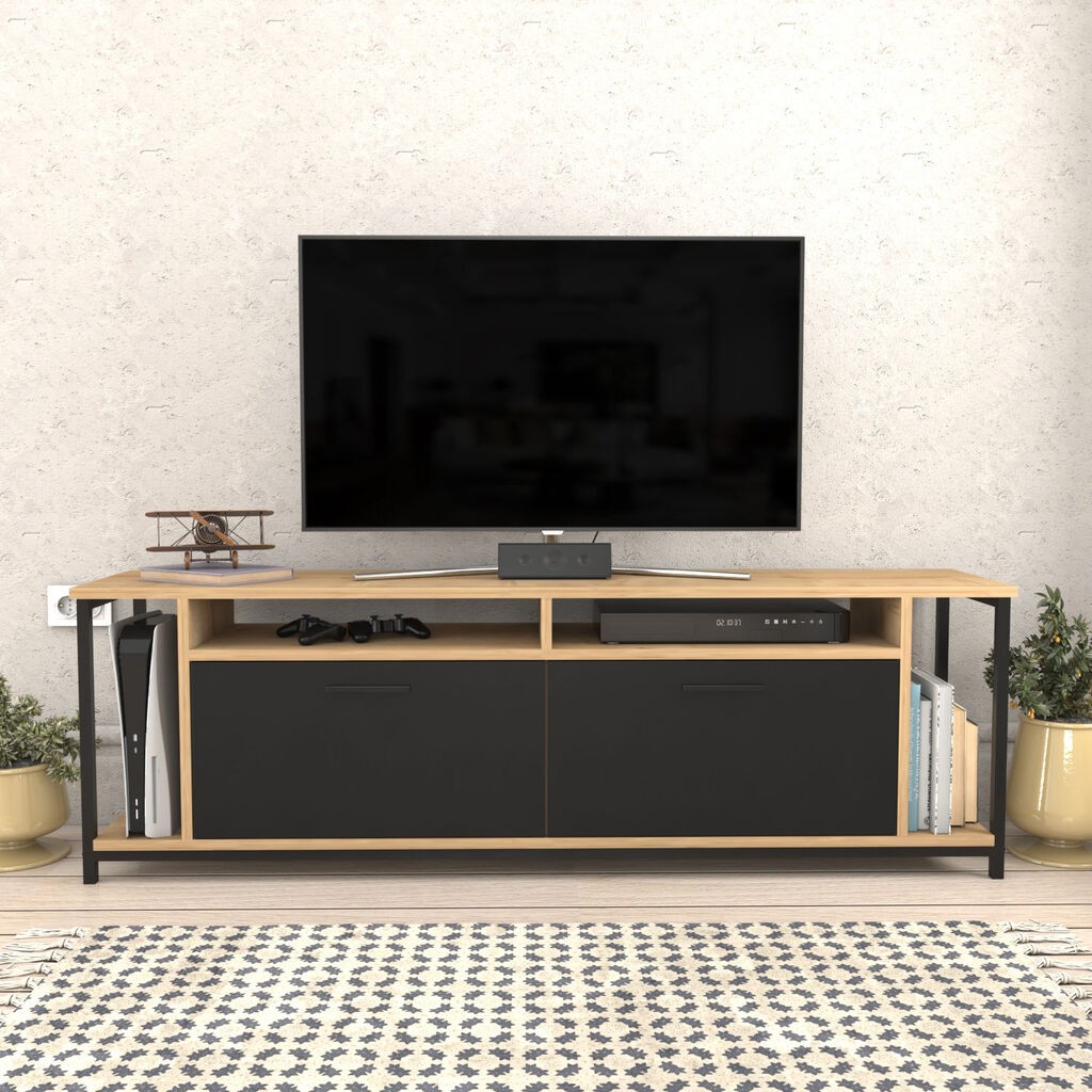 Hanah Home TV komoda Omar, 160x50.8x35 cm, Hrast-Crna