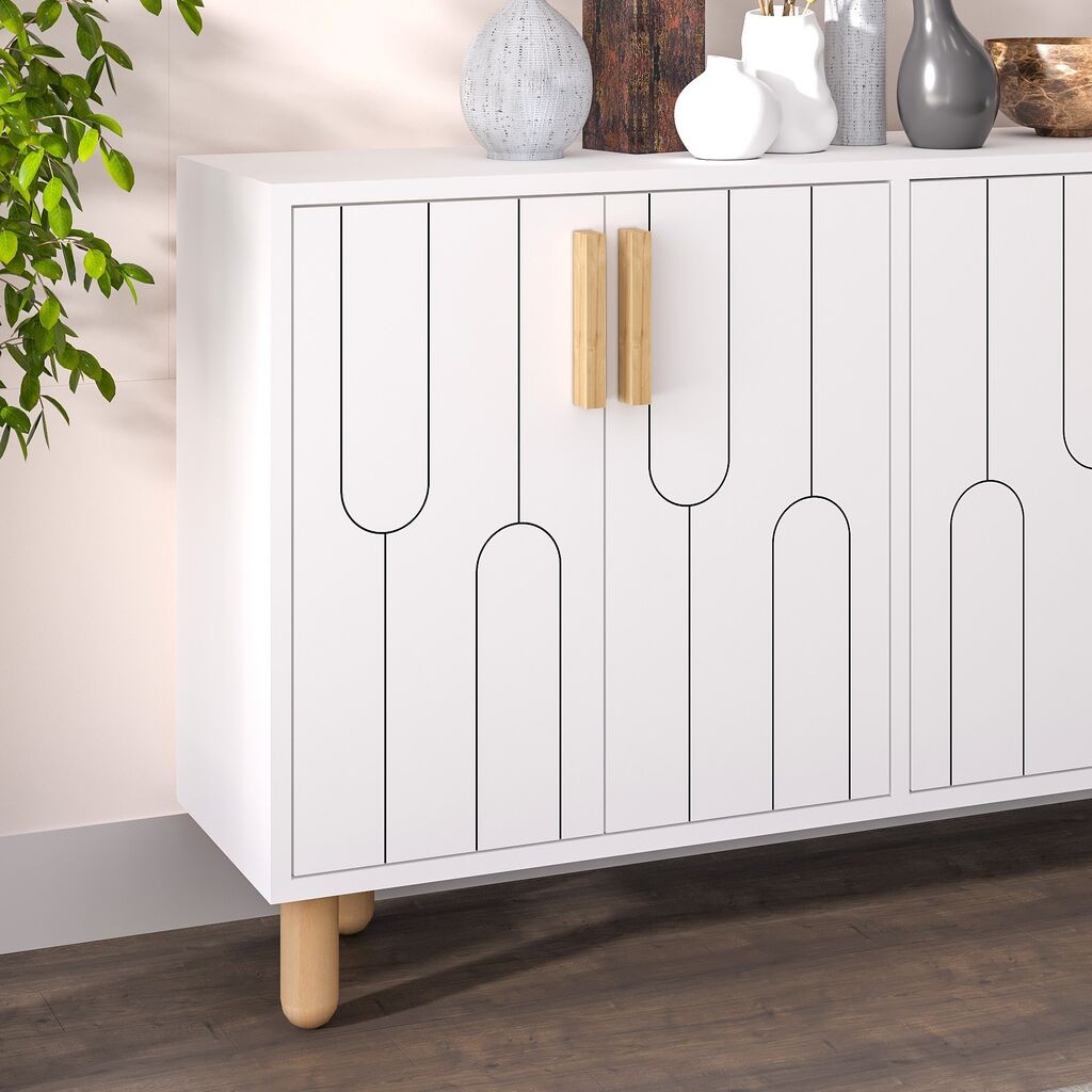 Hanah Kućna konzola Vincent, 120x73,6x29,6 cm, Bijela