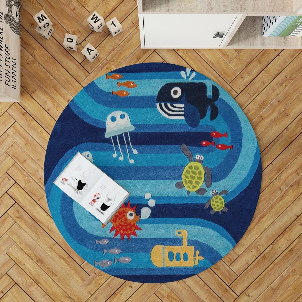 Conceptum Hypnose tepih Woopamuk131, 160X160 cm, tamnoplava