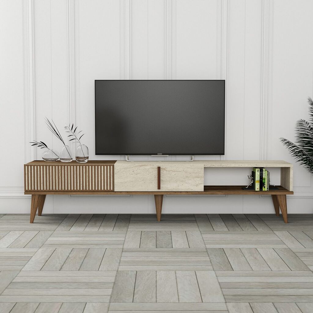 Hanah Home TV komoda Milan, 180x40x35 cm, smeđe-siva