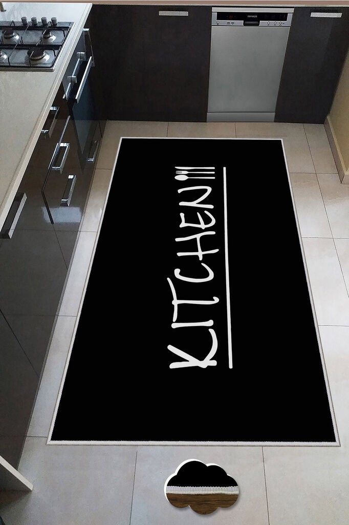 Conceptum Hypnose tepih Wookece241, 100x300 cm, Crno-bijeli