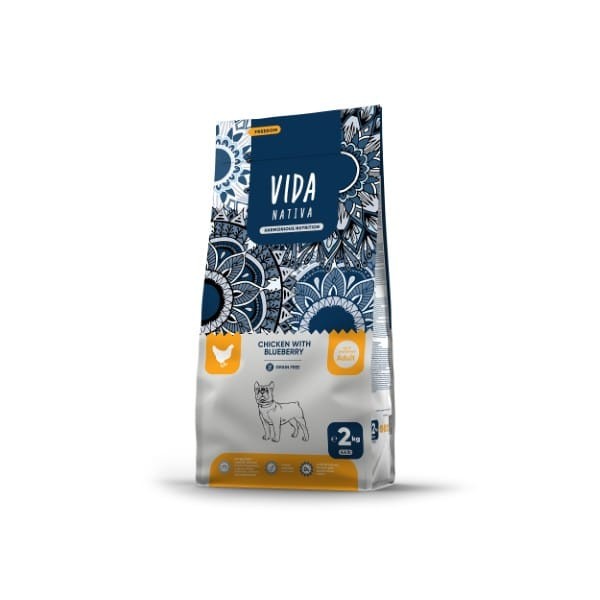 VIDA NATIVA Suha hrana za odrasle pse patuljastih i malih rasa sa piletinom i borovnicom, 2 kg