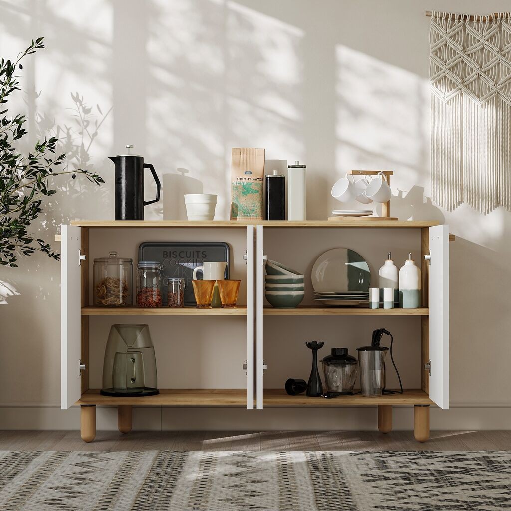 Hanah Kućna konzola Venecija, 120x73,6x29,6 cm, Bijeli hrast