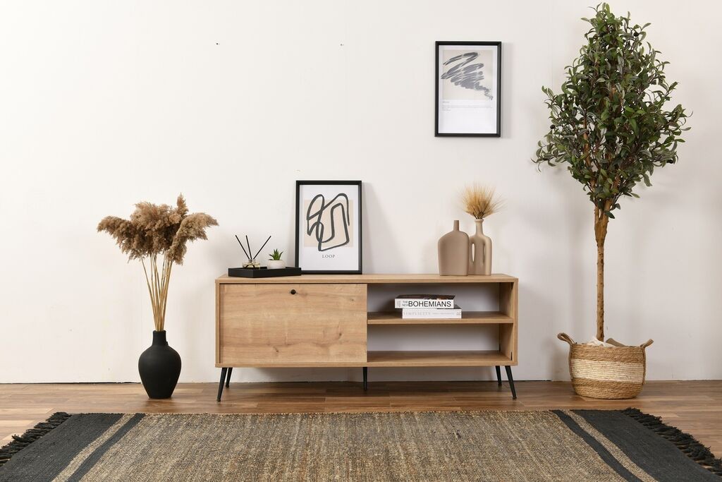 Hanah Home TV komoda Calvin, 55x140x41 cm, Hrast