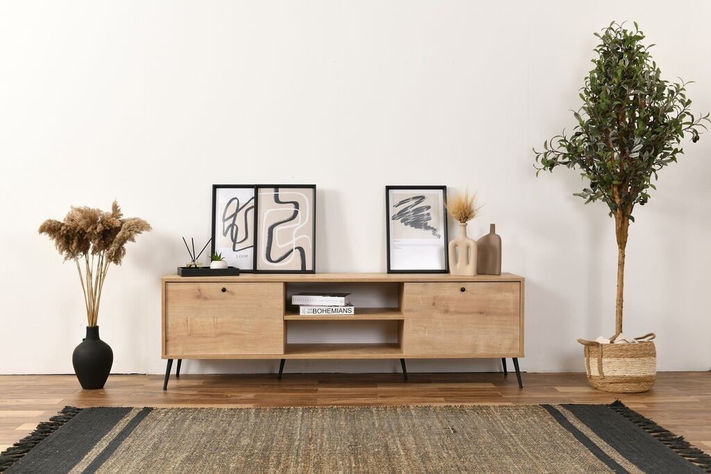 Hanah Home TV komoda Calvin, 55x180x41 cm, Hrast