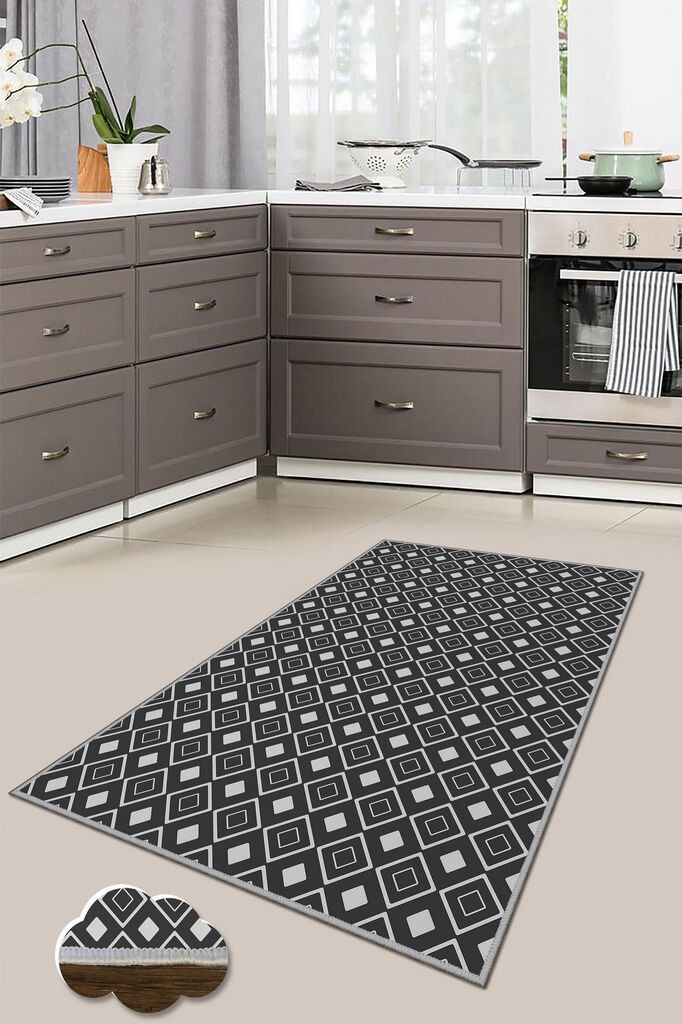 Conceptum Hypnose Tepih Wookece198, 80x300 cm, Crno-bijeli