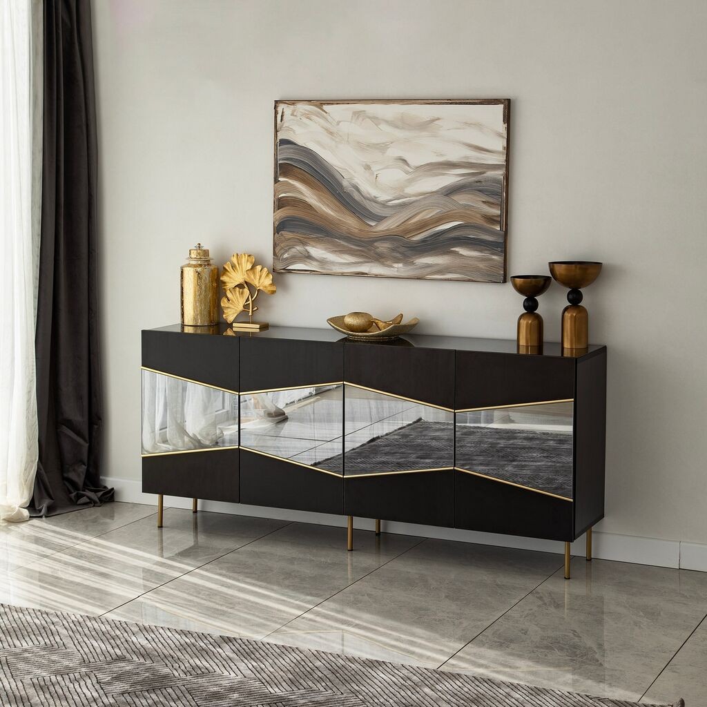 Hanah Kućna konzola Nice, 180x80x40 cm, Crna