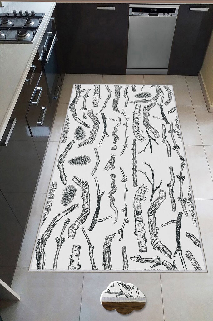 Conceptum Hypnose Tepih Wookece222, 100x200 cm, Bijelo-crni