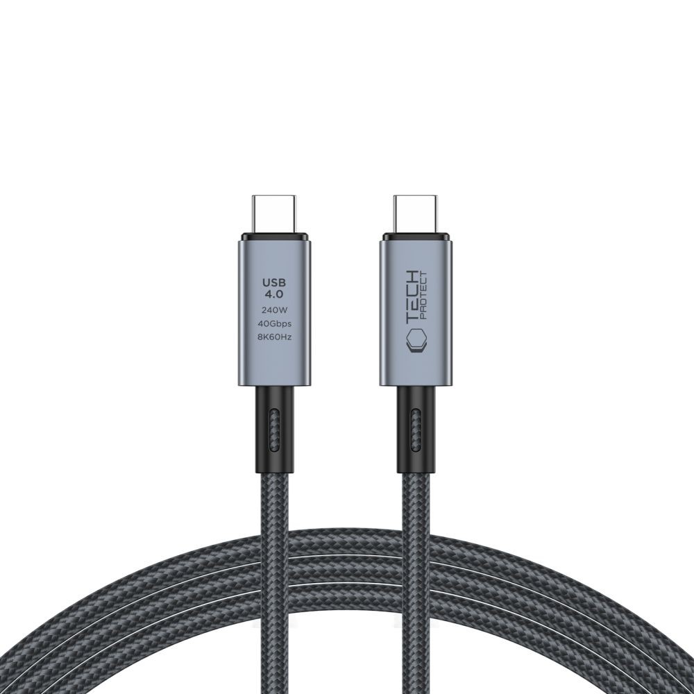 Tech-Protect USB Tip-C kabl Ultraboost Max, USB 4.0, 100cm, Sivi