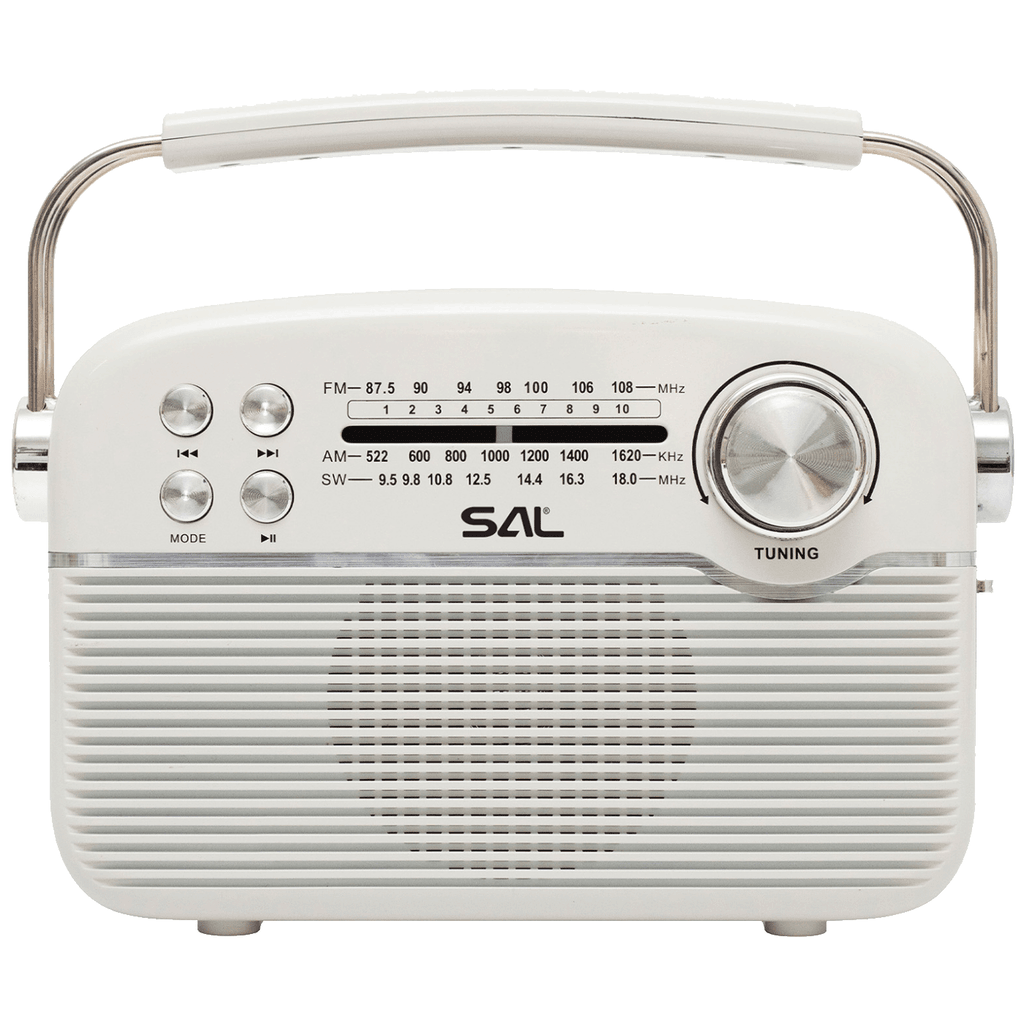 SAL Radio prijemnik sa solarnim napajanjem RPR9, FM-AM-SW, Bluetooth, Bijeli