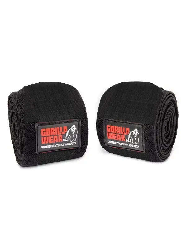 Gorilla Wear STEZNICI za Koljena 200cm - Crni