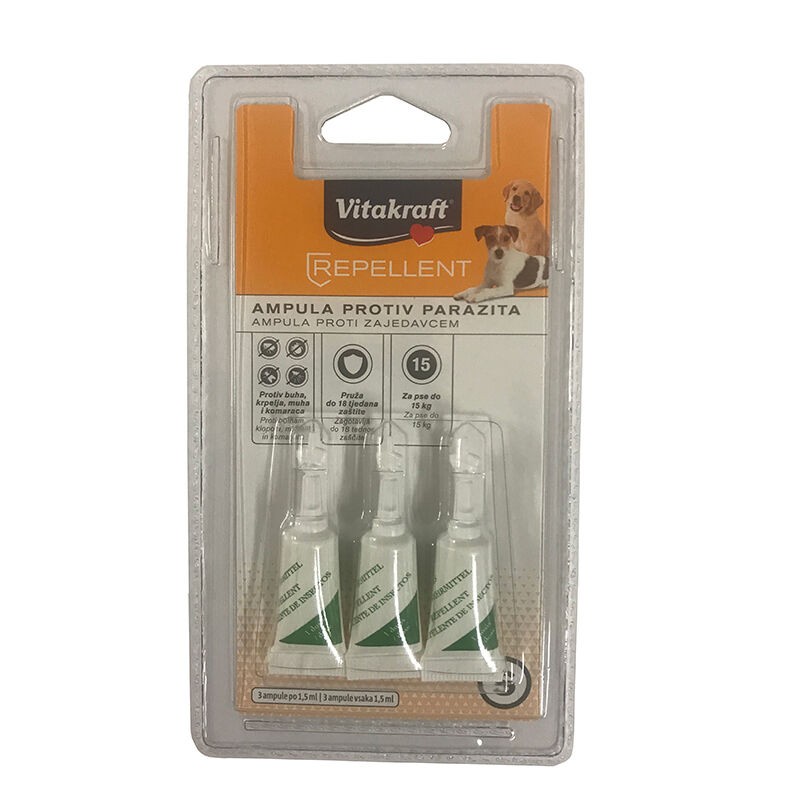 Vitakraft Ampule protiv parazita za pse, 3 komada, 1,5 ml