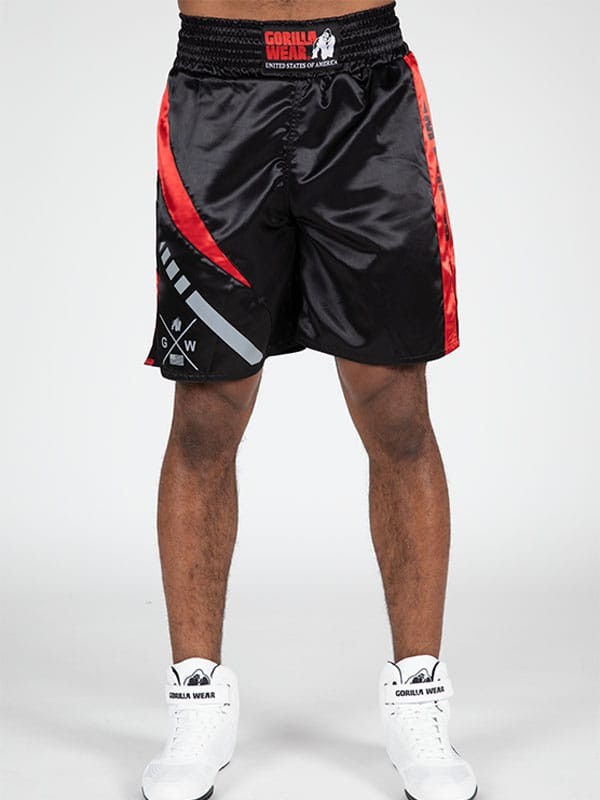 Gorilla Wear HORNELL Bokserski Šorc - Crno/Crveni