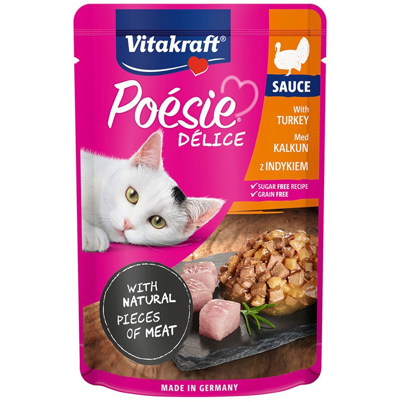 Vitakraft Hrana za mačke u sosu, Puretina, 85 g Poesie