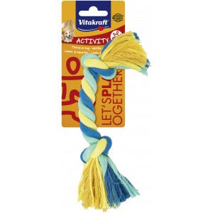 Vitakraft Pamučni potezač, 20 cm, 50 g, 2 čvora, Šareni