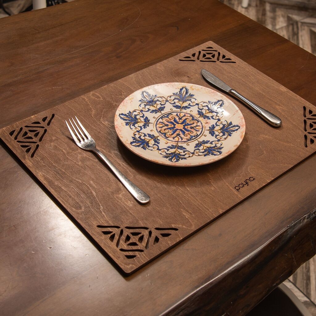 Hermia Corpat set podmetača, 33x45cm, drveni, 6 dijelova, smeđa