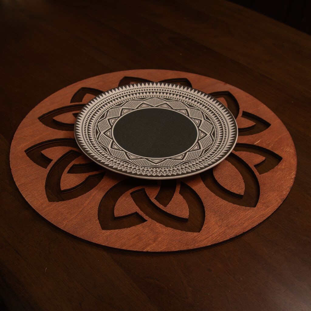 Hermia Lugh set podmetača za sto, drveni, 4 dijela, kesten