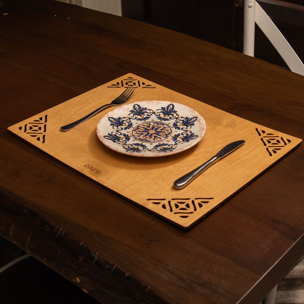 Hermia Set podmetača za sto Corpat, 33x45cm, Drveni, 6 komada, Oker