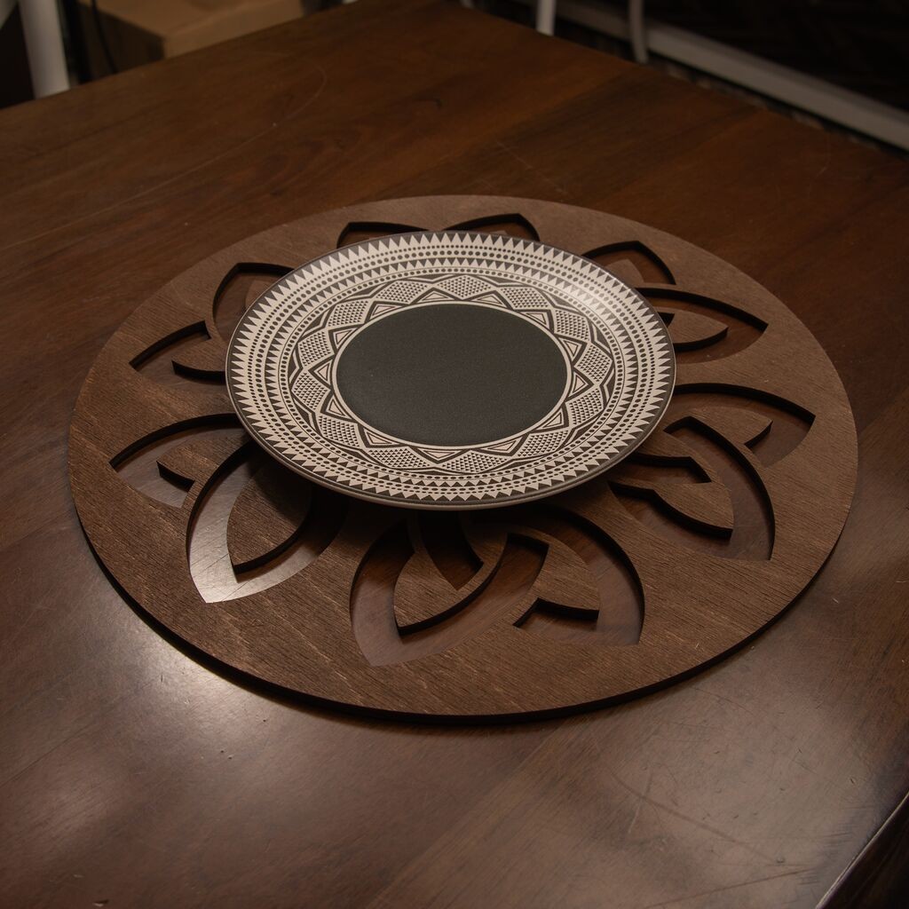 Hermia Lugh set podmetača, 36x36cm, drveni, 6 dijelova, smeđi