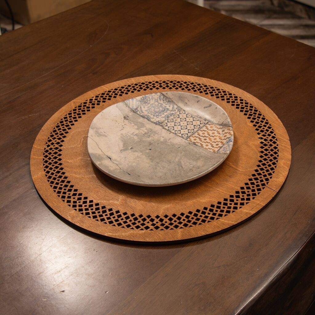 Set podmetača za sto Hermia Seljuk, 36x36cm, Drveni, 6 dijelova, Smeđa