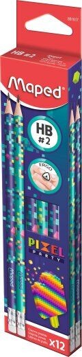 Maped Set grafitnih olovaka sa gumicom Pixel, 12 komada