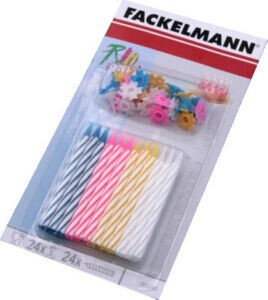 Set rođendanskih svijećica sa postoljem, 24 komada