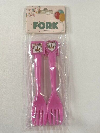 Set plastičnih viljuški, 6 komada, Roze