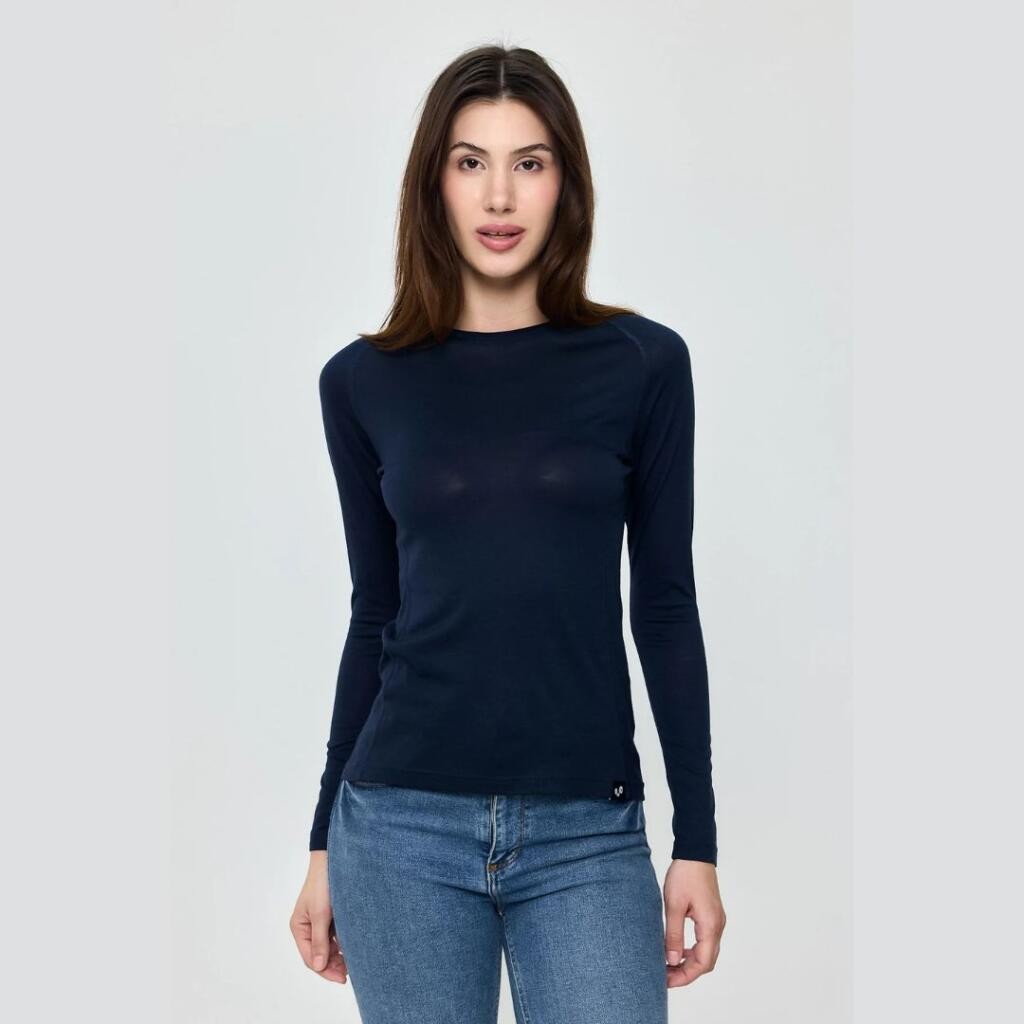 Woolona Ženska majica dugih rukava Kona, Tamnoplava